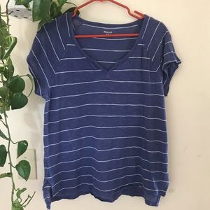 Madewell Whisper Cotton blue white stripe tee